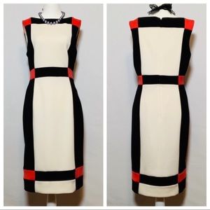 Maggie London Slimming Geometrically Paneled Dress